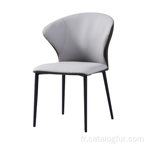 Chaise de salle à manger minimaliste avec coussin en cuir